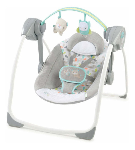Cadeira De Balanço Para Bebê Ingenuity Comfort 2 Go Portable Swing Elétrica Fanciful Forest Cinza/branco