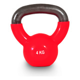 Pesa Rusa Coated Kettlebell 4kg Fitness Para Entrenamiento Color Rojo