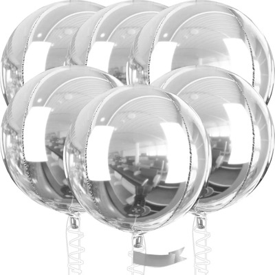 10 Globos Orbz 4d 32 PuLG Colores Decoracion Fiesta Color Plateado | Meses sin interés