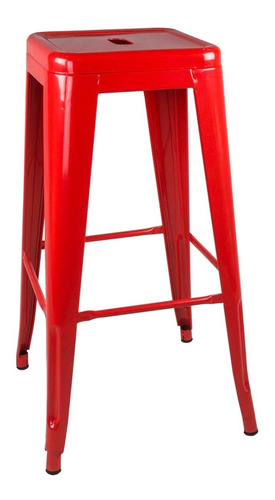 Taburete Piso Metal Tolix Comedor Bar Lf5-03h Rojo