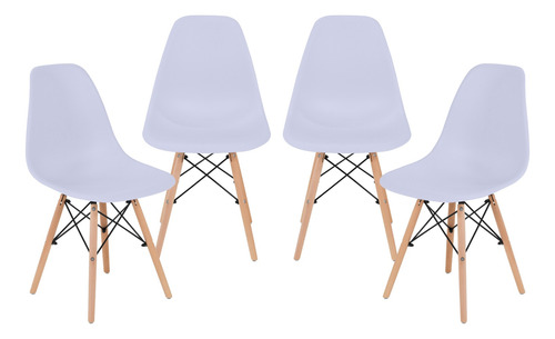 Set De 4 Sillas Eames Modernas Minimalistas De Comedor Onof