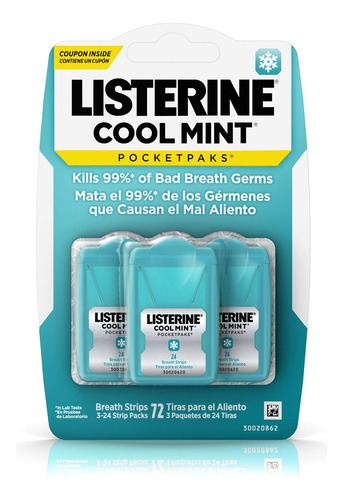 Listerine Pocketpaks, Cool Mint, 72count
