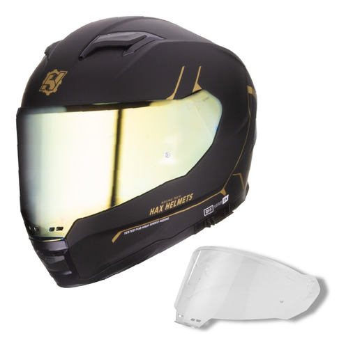 Casco Moto Hax Integral Certificado Dot Ece 2206 Force Negro