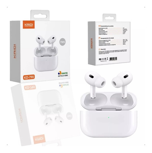 Fone De Ouvido Kaidi Kd-790 Sem Fio Tws In Ear Cor Branco