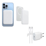 Kit C/2 Power Bank Sem Fio Magsafe  + Carregador Para iPhone