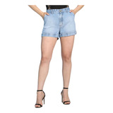 Mini Shorts Bermuda Jeans Cos Alta Levanta Bumbum Algodão