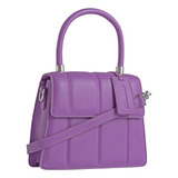 Bolsa Bandolera Andrea Para Mujer Capitonado De Rayas Morado