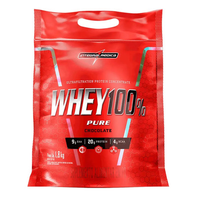 Whey 100% Pure Pouch 1,8kg Chocolate Integralmédica | Frete grátis