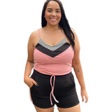 Conjunto Feminino Plus Size Promocional!! 46 Ao 52!! Barato