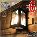 Farol Pared Exterior Aplique Difusor Estilo Fanal Fx Pack 6u Minimalista Colonial Vintage Fachada Intemperie Fanal Vela