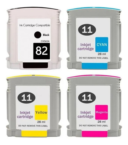 Pack 4 Tinta Alternativa Hp 11 Designjet  111 / 100 / Oj9100