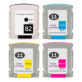 Pack 4 Tinta Alternativa Hp 11 Designjet  111 / 100 / Oj9100