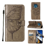 Funda Gris Con Estampado De Mariposas Para Nokia Xr20