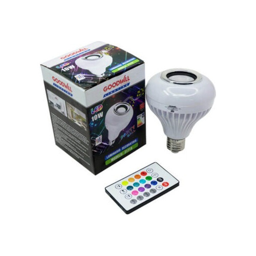 Foco Led De Colores Rgb De 10w Con Bocina Y Control Remoto