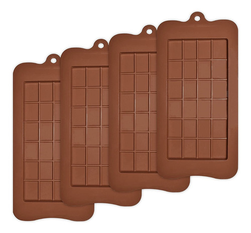 Pack 4 Moldes De Silicona Rectangular Para Barra De Chocolate Pastelería Cl