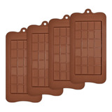 Pack 4 Moldes De Silicona Rectangular Para Barra De Chocolate Pastelería Cl