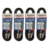 Set 4 Cables Para Dmx - Xlr Canon De 3.0m Venetty 750-1125