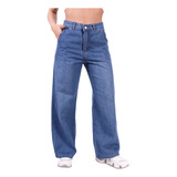 Mom Jeans Mujer Pantalon Vintage Ancho Tiro Alto Rígido Wide