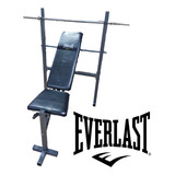 Banco De Pesas Everlast Regulable Con Barra Y Discos 25kg