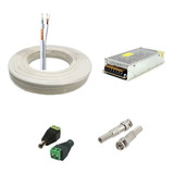 Kit Instalação Câmeras- Fonte 10a- Cabo 200m - Conector A108