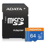 Tarjeta Memoria Micro Sd Adata Clase 10 64 Gb Adaptador Sd