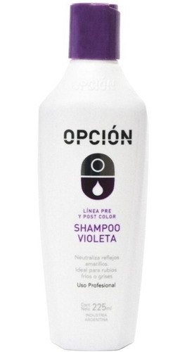 Shampoo Matizador Violeta Opcion 225 Ml Para Cabello Rubio 