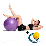 Balon De Pilates Yoga 65cm + Inflador Ejercicios Terapias 