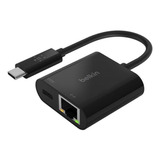 Adaptador Belkin Usb-c Gigabit Ethernet + Pd 60w Preto