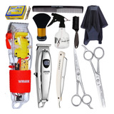 Kit Máquinas Barbeiro Wmark Ng108a + Ng2029 + 9 Acessórios