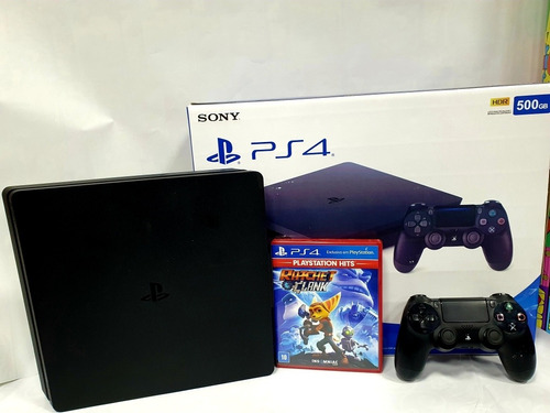 Playstation 4 Ps4 Slim 500 Gb Com Caixa N.f. Play 4 Sony