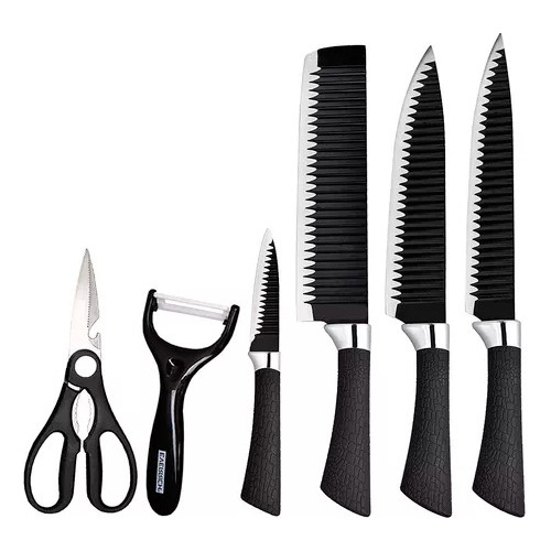 Set Juego Cuchillos Cocina Chef Profesional Plástico Y Acero