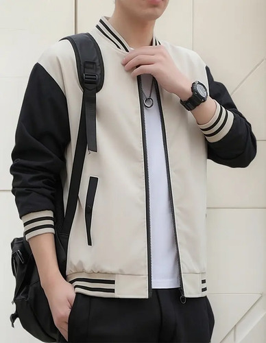 Chamarra Cuello Alto Uniforme Béisbol Juvenil Casual Moda