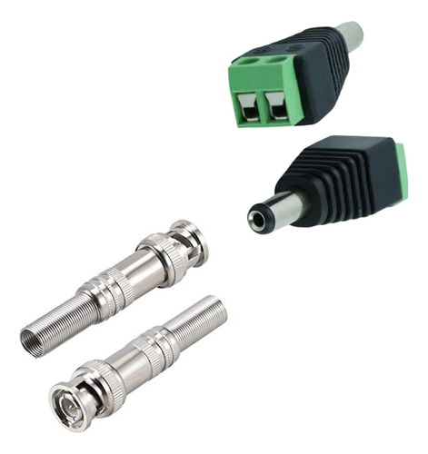 Kit 08 Conector Bnc Com Mola + 04 P4 Macho Com Borne