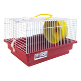 Gaiola Para Hamster Brasileirinha Vermelha Com Roda Pequena 