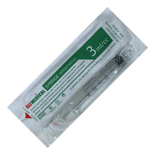 Elimedical Jeringa Veterinaria Sin Aguja, Luer Slip 3cc 100p