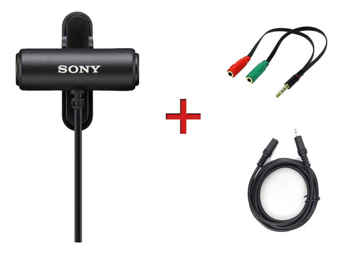 Microfone De Lapela Sony Ecm-lv1 Original + Extns 5m + P2xp3