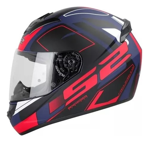 Casco Ls2 352 Rookie Cypress Negro Rojo Azul Mate - Panella