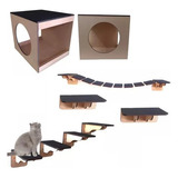 Kit Nichos Para Gato 9pcs Mdf 6mm Playground Parede Promoção