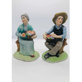 Pareja De Viejitos Porcelana Antigua