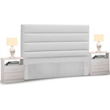 Cabeceira Cama Box Casal 140cm Greta Corano Branco C/ 2 Criados