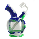 Bong De Silicone Vidro Copo Com Bowl Invertido 17 Cm Medio