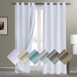 100 Blackout Curtains White Blackout Curtains 84 Inch L...