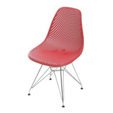 Cadeira Colmeia Base Cromada Jantar Or Design 1119 Cor Da Estrutura Da Cadeira Vermelho