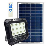 Refletor Luz Led Solar 100w Com Controle Remoto Para Fazenda