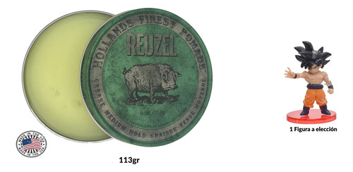 Pomada Green Grease Medium Reuzel 113g Cera Capilar Barberia