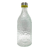 Botella De Vidrio Agua Jugo Con Diseño Tapa Metal 1l