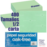 Papel Seguridad Verde Media Carta 90 Grs. 400 Tamaños      