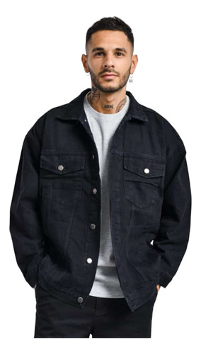 Campera De Jeans Oversize Rigida Hombre