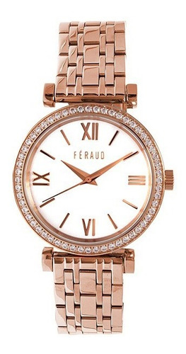 Reloj Feraud Paris Mujer Todo Rose Piedras Moderno Lf20048lr