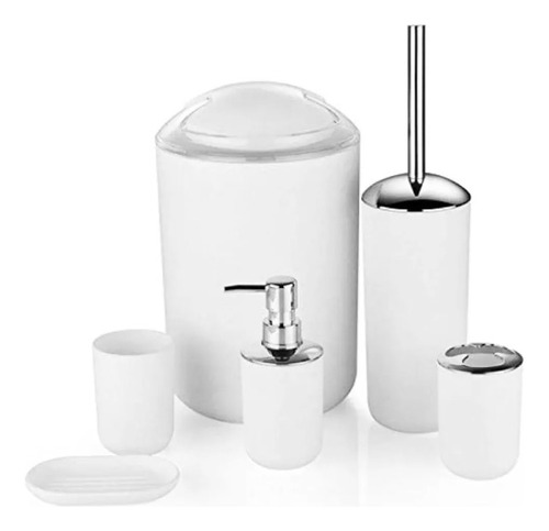 Set Juego De Baño Dispensador Cepillos Jabonera 6 Piezas